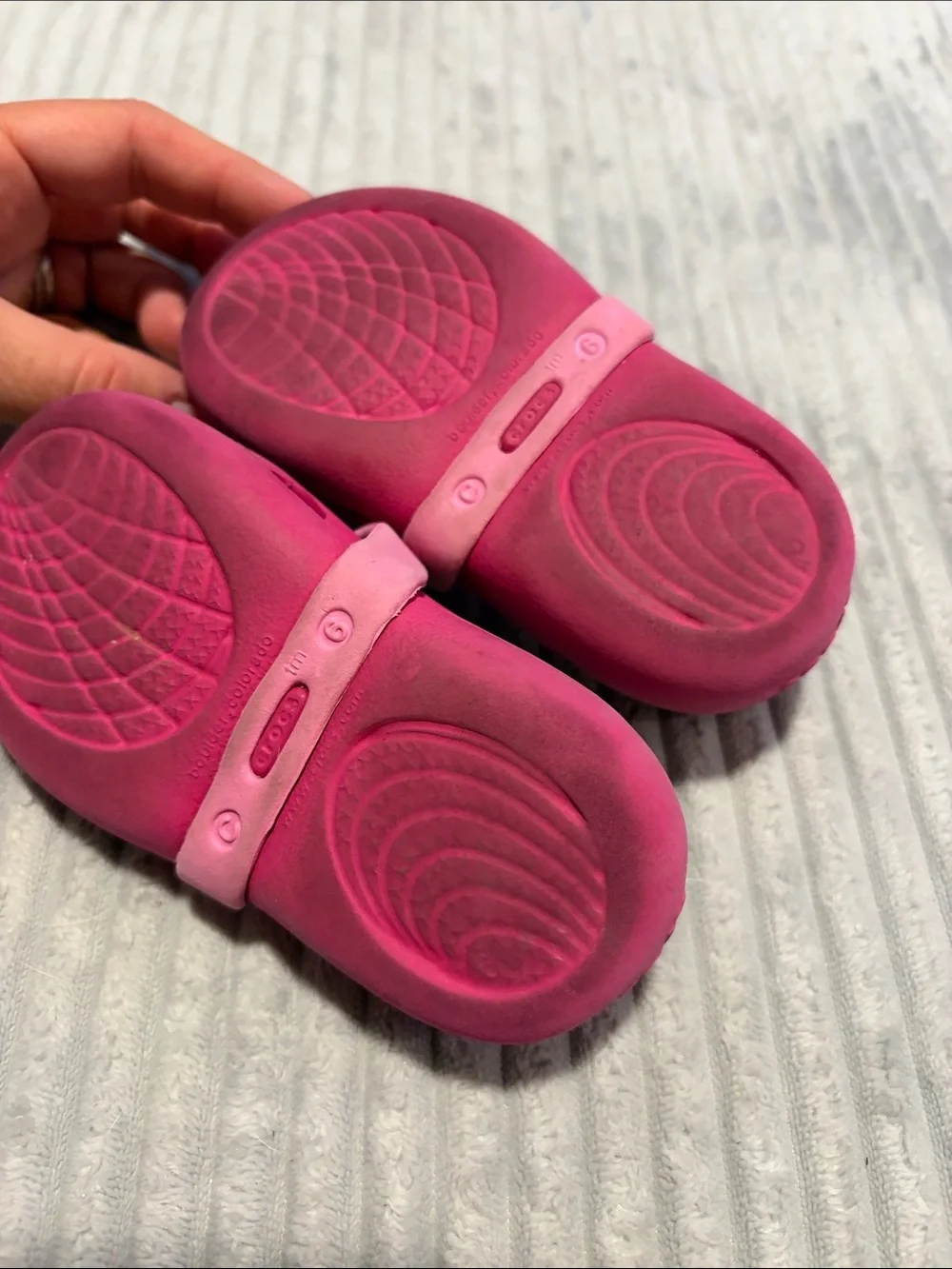 CROCS Kids Pink Floral Mary Jane Sandals